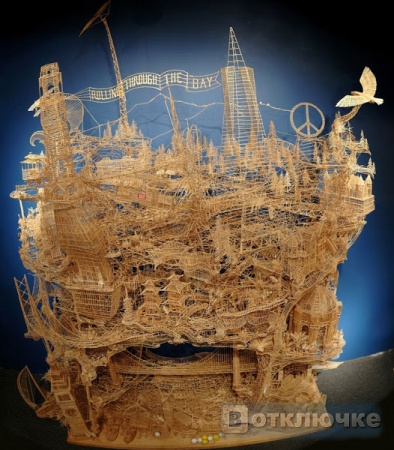 Абстрактная скульптура города Сан-Франциско из 100000 зубочисток