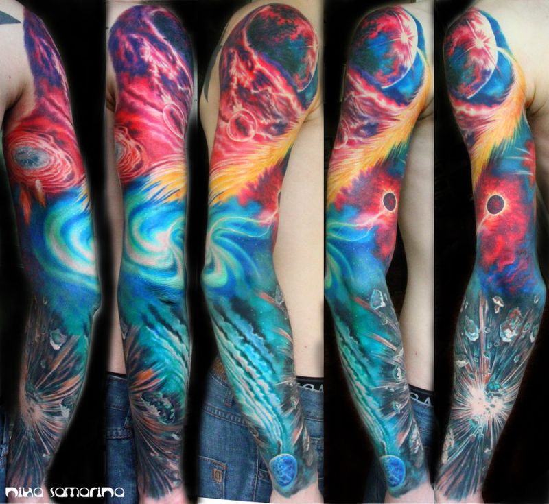 Красочные татуировки Ники Самариной. Funny images: подборка смешных картинок