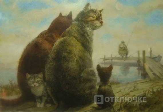 Питерские коты Владимира Румянцева. Смешные картинки на природу
