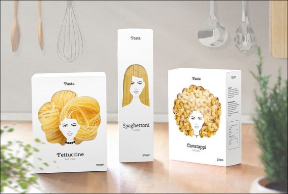 Крутой дизайн упаковки для макаронных изделий. Портреты, рассказывающие истории в креативной графике